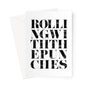 ROLLING WITH THE PUNCHES - White/Black Greeting Card