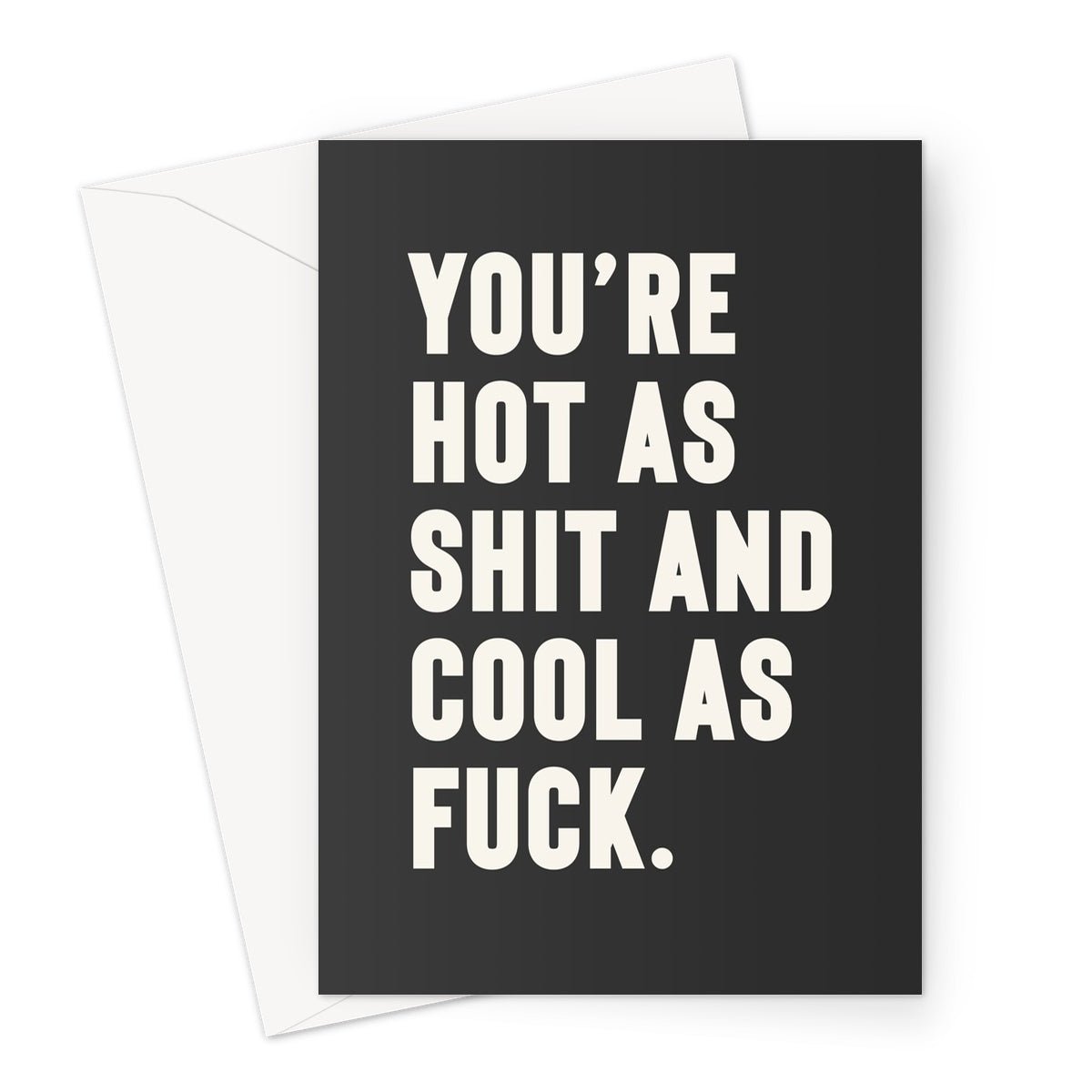 Shit Hot Greeting Card - burnt peach.