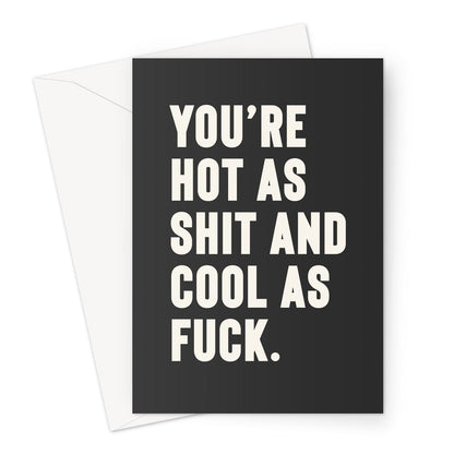 Shit Hot Greeting Card - burnt peach.