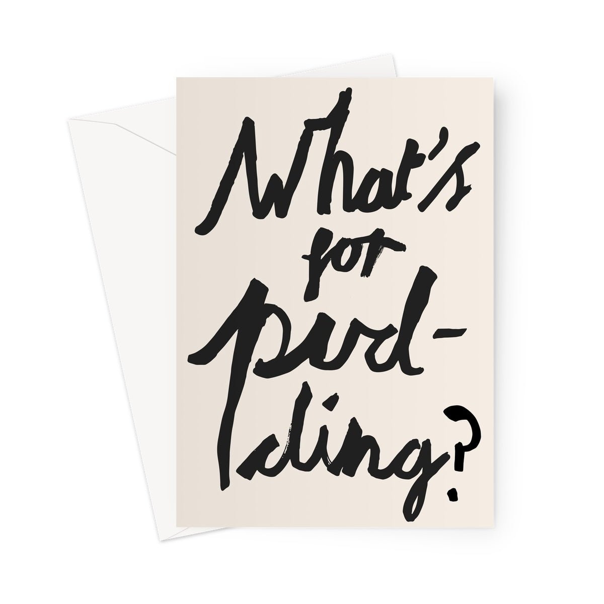 What's for Pudding? Stone / Charcoal Greeting Card - burnt peach.